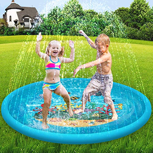 Sprinkler for Kids, Sprinkle and Splash Play Mat 172CM,Garden Water Toys Summer Spray Outdoor Toys for Kids Toddlers