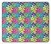 Produktbild Leaf Mouse Pad, Abstract Vivid Rainbow Neon Colored Island Jungle Flowers Blossoms Leaves Art Print, Standard Size Rectangle Non-Slip Rubber Mousepad, Multicolor