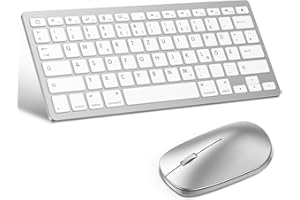 OMOTON klawiatura Bluetooth, do iPada 10.2, iPad 2018/2017, iPad 8/7/6/5/4, iPad Air 4/3/2, iPad Pro 10.5, iPad Mini 5/4, iPad Pro 12.9 i iPhone, Układ QWERTY, Srebrna