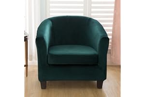 TOPCHANCES Housse de Fauteuil en Demi-Cercle en Velours Extensible Doux et Lavable pour comptoir de Bar (3125)