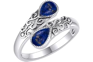 CUPENDA Mondstein Ring für Damen Sterling Silber Regenbogen Einstellbar Bandringe Schmuck Geschenke für Mädchen