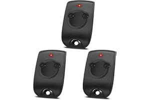LUIRSAY Télécommande Portail Remplacement pour SOM-1841026,Télécommande Bip Portail 2 Canaux 433,42MHz Compatible avec (Piles Supplémentaires Incluses) (1, Noir) (3)
