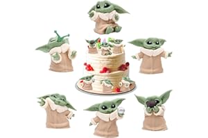 YISKY Baby Yoda Figurine, 6-Pack Baby Yoda Toy Mini Figures, Baby Yoda Gifts, Baby Yoda Doll, Baby Yoda Toys for Kids, Baby Yoda Cake Figures, Baby Yoda Action Figure, Baby Yoda Mini Figures Set