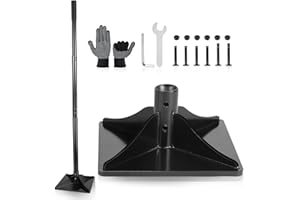 lalago Vanga Terreno in Acciaio con Manico da 122cm, Compressore Manuale da Giardino 20,3 x 20,3 cm, Strumento Manomissione a Mano, Tampone per Calcestruzzo per Terreno, Asfalto, Ghiaia e Sabbia