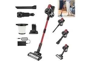 XINNG Aspirateur Balai sans Fil 3-en-1 Ultra Puissant – 65 Min Autonomie,15Kpa Aspiration,Brosse Motorisée Anti-Poils d'Animaux,Léger & Silencieux – Parfait pour Sols Durs,Tapis et Voiture (Filtre Lavable)