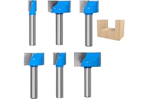 ZPSNDP 6 Stück Schaft Bodenreinigung Reinigung Fräser Set, Fräser für Oberfräse 8mm Schaft,10mm/15mm/20mm/22mm/25mm/30mm Oberfläche Schaftfräser, für Holzbearbeitung, Holz