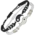 El Regalo "Ying Yang Handmade Macramé Unisex Bracelets Set | Adjustable Bracelet for Best Friends/Couple - Set of 2 (These are NOT Magnetic)