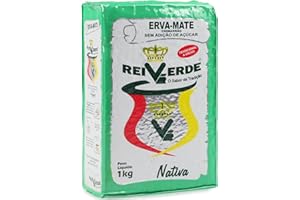 YERBOX Erva Mate Tè Rei Verde Chimarrao Tradizionale Vacuum 1 kg + Campione Regalo (40g): Ricco di antiossidanti e vitamine, accelera il metabolismo, senza zucchero | Brasile