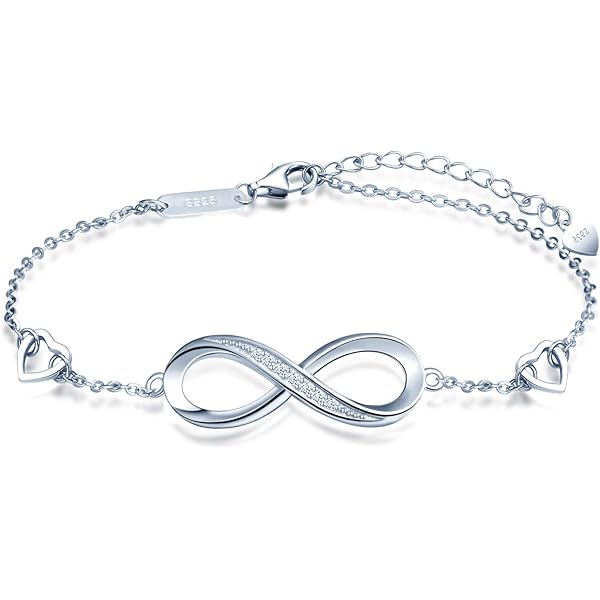 Bracciale con ciondolo a forma di infinito in argento 925 e oro