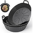 PINTAUR 3 Pack Air Fryer Silicone Liners for 3.8-5L, Reusable Air Fryer Accessories Food Grade Silicone air fryer liners, Compatible with Ninja, Tower, COSORI, Tefal, Aigostar