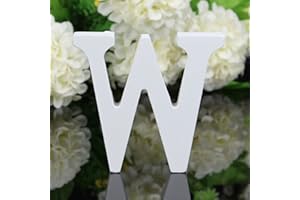Freeas Dekorative Holz Buchstaben, hängende Wand 26 Buchstaben aus Holz Alphabet Wand Buchstaben für Kinder Baby Name Mädchen Schlafzimmer Hochzeit Geburtstag Party Home Decor-Briefe (W)