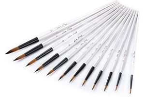 SATOHA Wartoon Pennelli per acquerello, 12 pezzi Pointe Blanc02