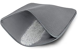 WePet Tapis de litière pour chat - Taille moyenne - En nid d'abeille - Sans phtalate - Imperméable à l'eau - Facile à nettoyer - Contrôle de la dispersion - 61 x 38,1 cm - Gris clair