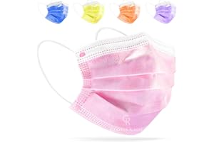 GLORIA KAOS Lot de 50 masques fabriqués en Italie, type II, protection du visage, certifié CE en 5 paquets de 10 pièces (5 couleurs mix-C)