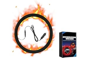 WUJIALINGMM Heated Steering Wheel Cover,15" 12V Steering Wheel Warmer Heated Steering Wheel Protector Cover for Winter Universal Fit SteeringWheel Outer for Cars SUVs Trucks Vans