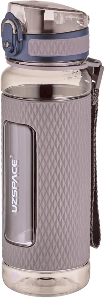 Uzspace FiftyFifty 520ml Tritan Su Matarası Silikon Korumalı Kaydırmaz Gövde Kahverengi