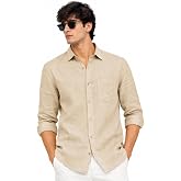Arvest Men's Solid Linen Casual Shirt | Regular Fit | Breathable | Full Sleeve