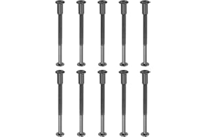 PATIKIL M6 x 90 mm Vis Chicago à Tête Hexagonale, 10 Ensembles Vis de Fixation pour Boulons, Écrous à Tête Creuse, pour Scrapbooking, Ceinture, Album Photo, Réparation de Meubles, Noir