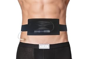 DIABELT Breathable Peritoneal Dialysis Belt with Mesh Pocket PD Catheter Holder Accessories No-Bounce for Secure Transfer Set Peg G Feeding Tube Line Adults Women Men Black