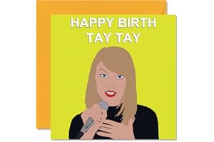 STUFF4 Kartki urodzinowe dla kobiet - 'Shake It Tay Tay' - kartka urodzinowa dla mamy siostry córki niani babci kuzynki cioci przyrodniej mamy 145 mm x 145 mm 40. 50. 60. kartki z życzeniami dla kobiet