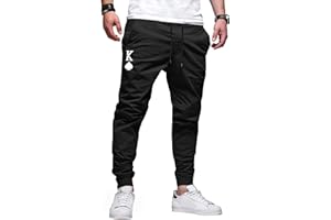 TARAINYA Pantaloni Uomo Cotone Jogging Chino Cargo con Tasche Laterali Coulisse Vita Elastica Casual