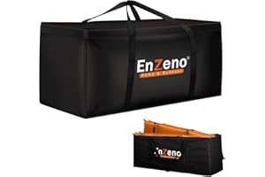 Enzeno Sac de rangement pour coussins de jardin, tissu Oxford 420D, imperméable, anti-UV, très résistant pour sapin de Noël, avec poignée de transport et fermeture éclair (175 x 75 x 55 cm)