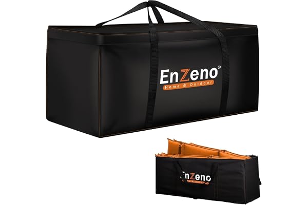 Enzeno Sac de rangement pour coussins de jardin, tissu Oxford 420D, imperméable, anti-UV, très résistant pour sapin de Noël, avec poignée de transport et fermeture éclair (175 x 75 x 55 cm)