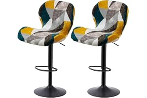 XGANGM Elastizzato Copri Sedie Bar-Fodere Sgabello Bar con Coprisgabelli Cucina con Schienale 4 Pezzi Fodere Coprisedia Elasticizzati Curvo Copertura per Sgabello Alto per Bar Bancone,#1,2PCS