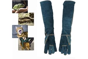 FIPASEN Anti-Biss Arbeitshandschuhe, 60 cm/ 23,6 Zoll Bissfeste Handschuhe für den Umgang mit Tieren für Schweißen, Gartenarbeit, Umgang mit Hunden/Katzen/Vögeln/Schlangen/Eidechsen/Schildkröten
