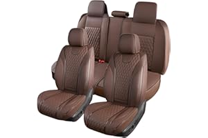 Doogo Housses de siège Auto, Coussins de siège de Voiture en Similicuir Respirant, Ensemble Complet imperméable, s'adaptent à la Plupart des véhicules, berlines et VUS, Le Brun
