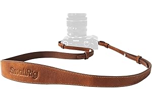 SMALLRIG Universal-Kamera-Schultergurt aus Leder für DSLR-Kameras, verstellbar von 100 bis 110 cm (39 bis 43 Zoll), maximale Belastung 10 kg (22 lb), ergonomische Schulterstütze