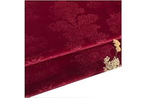 NIANTONG Tissu de Velours Gaufré Tissu D'ameublement au Mètre 140cm Large Style Vintage pour Décoration Intérieure, Artisanat de Couture, Housse de Canapé, Rideau(Color:Rouge)