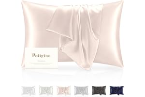 POLIGINO Federe Seta Cuscino 50x80cm - 22 Mamme 100% Seta Naturale - per Pelle e Capelli - ANTICRESPO e ANTIAGING - OEKO-TEX - Federe Cuscino Letto 1pz Rosa