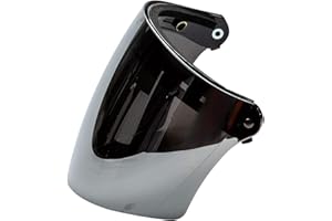 gazechimp Lente per Visiera a Schermo Intero Durevole per Caschi a Faccia Aperta Retrò Da Moto a 3 Scatti Facile Da Sollevare - Argento