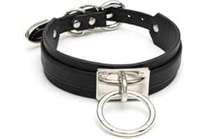 lalatia Women's Fashion O Ring Choker Faux Leather Collar
