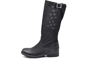 IF Fashion Stivali Stivaletti da Donna Biker Motociclista Traforati Primaverili Estivi con Fibbia LY70-4