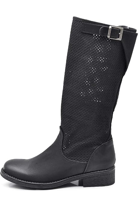 IF Fashion Scarpe da Donna Stivali Al Polpaccio Scamosciati Morbidi Biker  6611 khaki N.36 : Amazon.it: Scarpe e borse