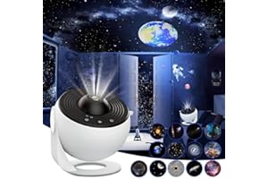 MILGEOL Sternenprojektor-Nachtlicht und Galaxie-Sternenprojektor mit 13 Planetenscheiben, 180°-Drehung, sensorische Lichter für Kinder und Erwachsene, Schlafzimmer, Party-Dekoration, einstellbarer Fokus
