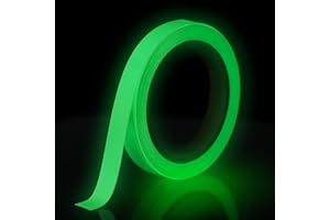 Didiseen Glow in The Dark Luminous Tape Self-Adhesive Stickers Safety Warning Strip Fluorescent Tapes Waterproof Light Ribbon for Outdoor Bikes Stage Car Stairs Decoration (10m x 10mm)