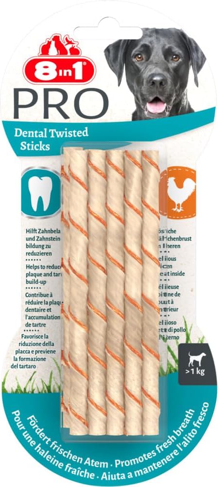 8in1 Delights Pro Dental Twisted Sticks Burgu Çubuklar 10'lu, 55 gr Köpek Ödülü