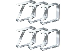 quxup 6 mollette per tovaglia in acciaio inox, per tavoli con spessore massimo di 3 cm (4 cm x 6 pezzi)