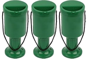 MY CHARITY BOXES Pack of 3 Rounded Hand Held Plastic Collection Box. Charity Box. Money Donation Box (Green)