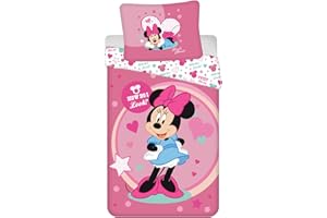 Jerry Fabrics Minnie Sweet Like Me Set copripiumino 140 x 200 cm e una federa per cuscino 70 x 90 cm. Poliestere
