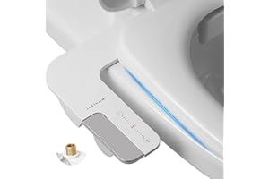 W WITHLENT WITHLENT Embout de bidet ultra fin non électrique pour toilettes avec double buse de bidet de toilette, économise du papier, contrôle facile des toilettes, douche Po, Taharet (argent)