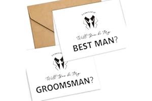 LADY&HOME LADY & HOME Best Man Proposal Cards 6 Will You Be My Groomsman and 2 Will You Be My Best Man Cards with 8 white Envelopes(White-Bold)