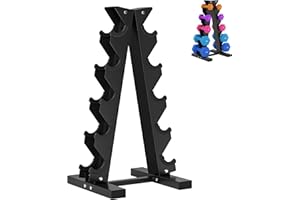 SPORTNOW Estante para Mancuernas de 5 Niveles Soporte de Almacenamiento para Mancuernas de Acero para Entrenamiento en Gimnasio Hogar Carga 100 kg 35x33x66 cm Negro