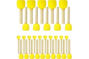 XUDUVAY 30 Stück Schwammstupf Pinsel Set, Runde Schwämme Tupfpinsel Set für DIY Malerei Handwerk Keramik Werkzeuge, 4 Verschiedene Größen von Schwammbürsten
