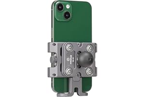 FANAUE CPC-09SA-UK Anti-Vibration Motorcycle Phone Mount with 1 Inch Ball Head for RAM Mounts B Size Double Socket Arm and Bike Phone Holder, Aluminum Alloy Mobile Phones Clip for 5.5-7" Smartphone.