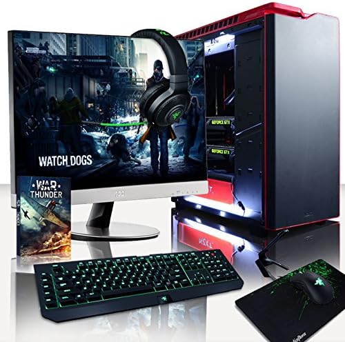 VIBOX Legend 10 Gaming PC Computer with Game Voucher, Win 10 Pro, 27" HD Monitor (4.2GHz Ryzen 6-Core, 2x Dual SLI Nvidia GeForce RTX 2070 Graphics Cards, 32GB DDR4 RAM, 240GB SSD, 2TB HDD)