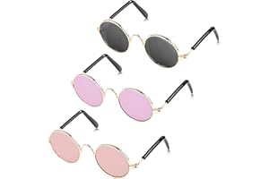 Mrltau 3 Pcs 8 Cm Glasses For Vinyl Plush Toy Kechain Vinyl Plush Toy Doll 17 Cm, Metal Wire Rim Clear Lens, For Vinyl Plush Toy Doll Keychain Accessories Ouotfit